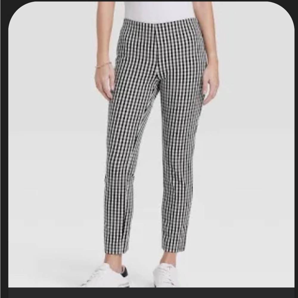 A New Day Bi-Stretch Skinny Pants Womens Size 18 Black/White Gingham